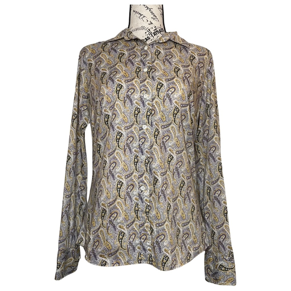 J Crew Paisley Button Down Top